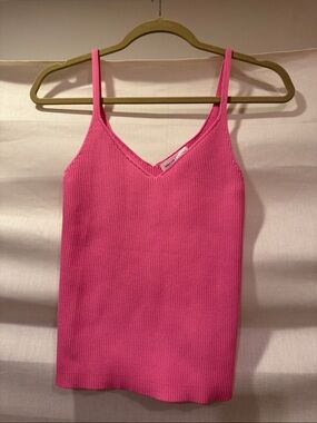 GREY LAB Pink Ribbed V-Neck Cami Size xs